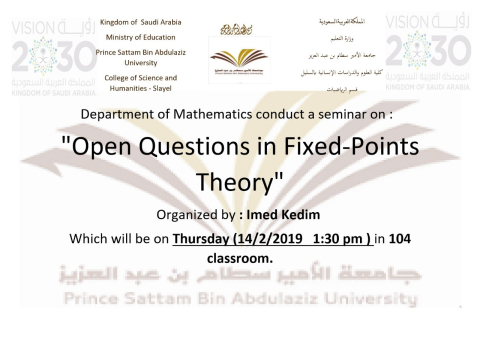 Departmetrn of Mathematics conduct a seminar on &quot;Open Question in Fixed-Points Theory&quot;